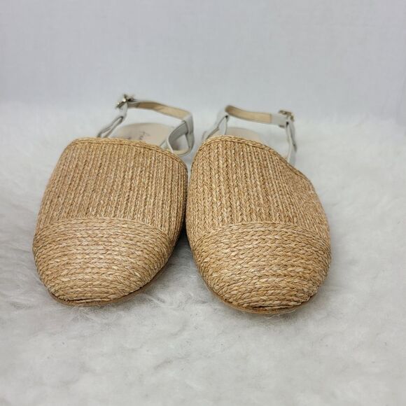 Ana Palma Beige Made In Spain Slingback Flats Sandals Shoes Size 6.5 - Picture 2 of 10